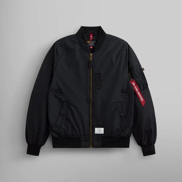 NWT Alpha Industries L-2B SKYMASTER GEN II BOMBER JACKET Mens Medium Black Nylon - Picture 1 of 16